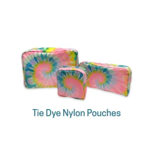 Tie Dye Summer Nylon Cosmetic Bag DIY Customizable With Glitter Varsity Makeup Bag