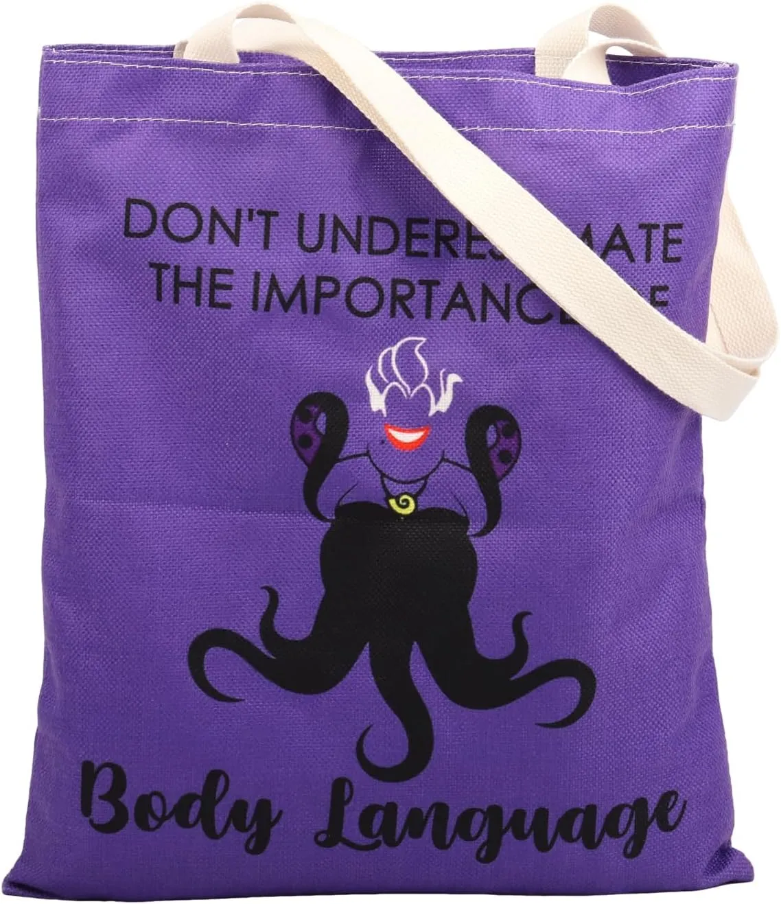 TIIMG Villain Ursula Inspired Gift Sea Witch Fans Gift Don't Underestimate the Importance of Body Language Tote Bag
