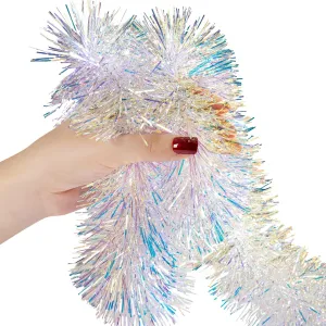 Tinsel Garland Christmas Ornaments – Premium Polar Light Film Garlands for Decoration – Multiple Colors Reflective Christmas Party Decor