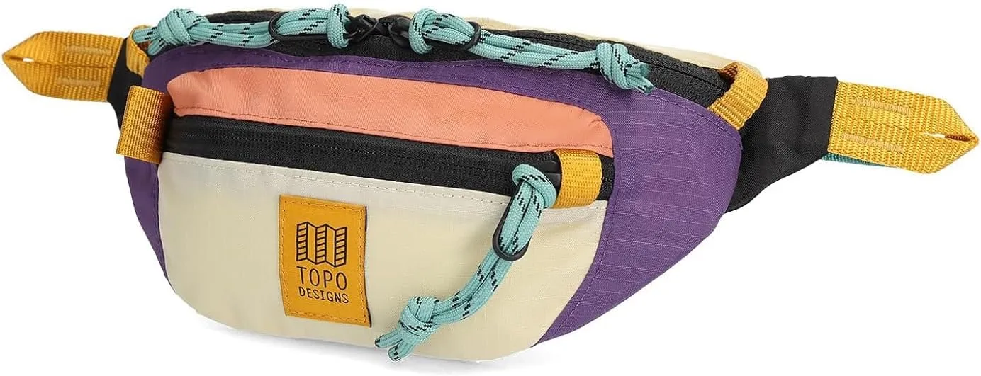 Topo Designs Mountain Waist Pack, Hip Bag, 100% Recycled Nylon Construction, 2L capacity, YKK Zips