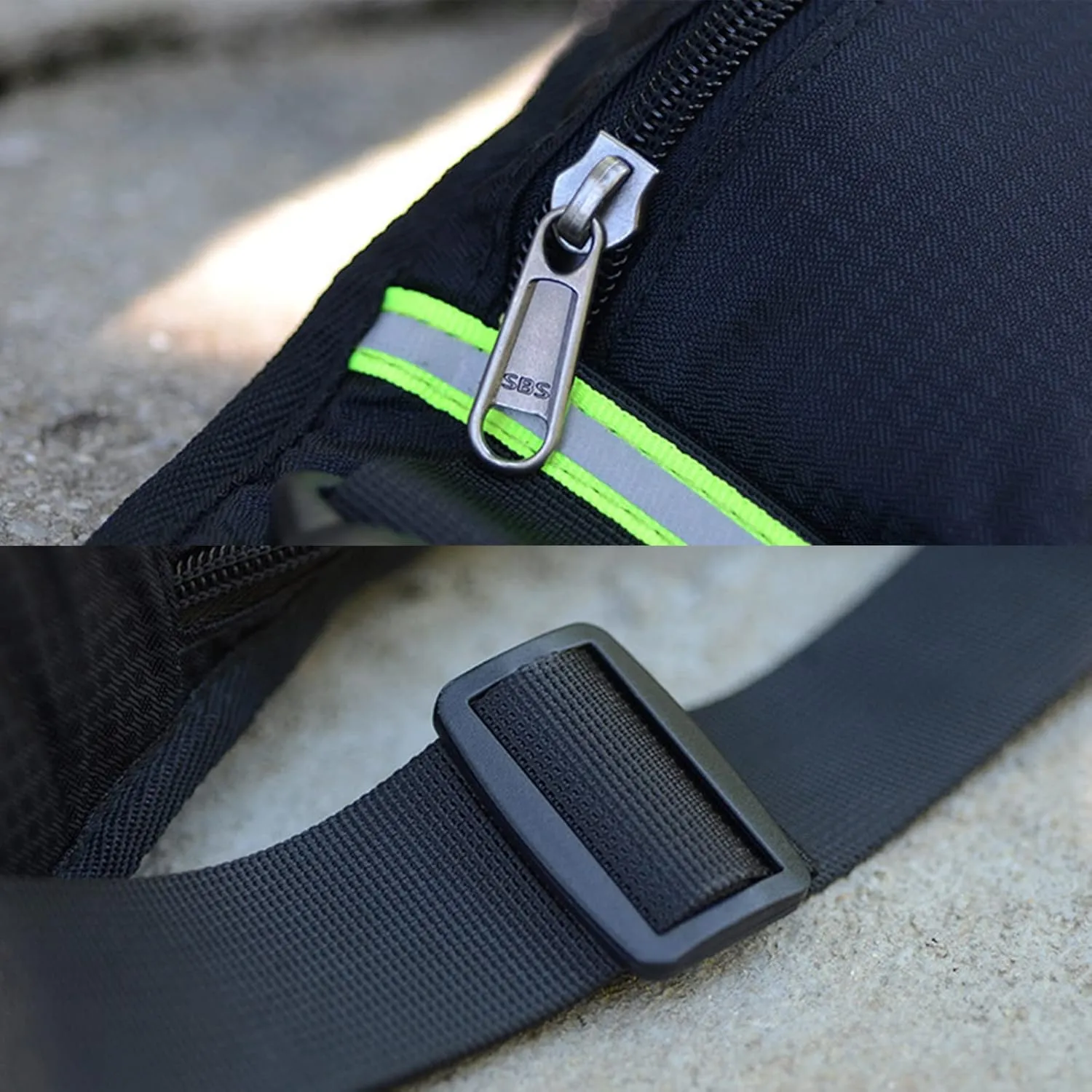 TOPTIE Custom Printed Green Waist Bags with Water Bottle Holder, Unisex Fanny Pack for Running, Climbing, Travel (Add Your Logo)