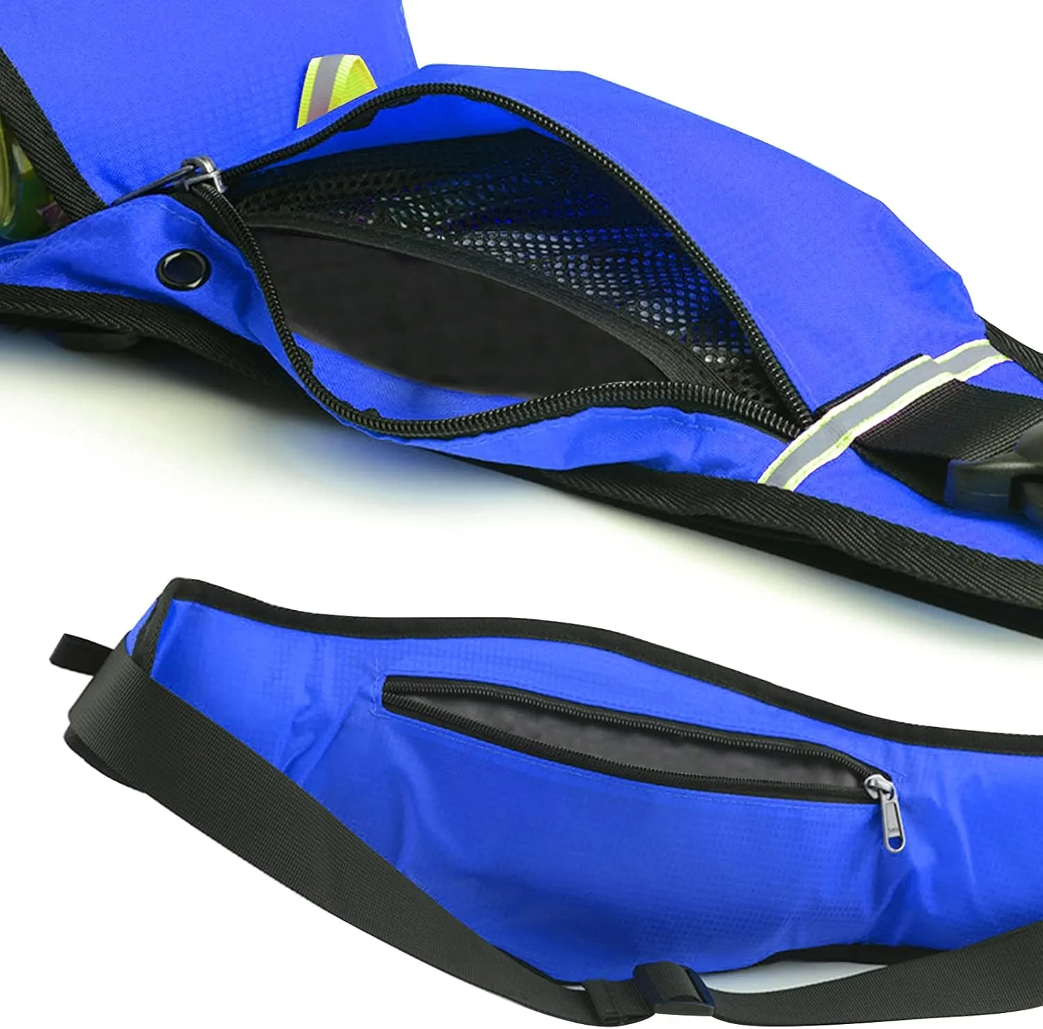 TOPTIE Custom Printed Royal Blue Waist Bags with Water Bottle Holder, Unisex Fanny Pack for Running, Climbing, Travel (Add Your Logo)