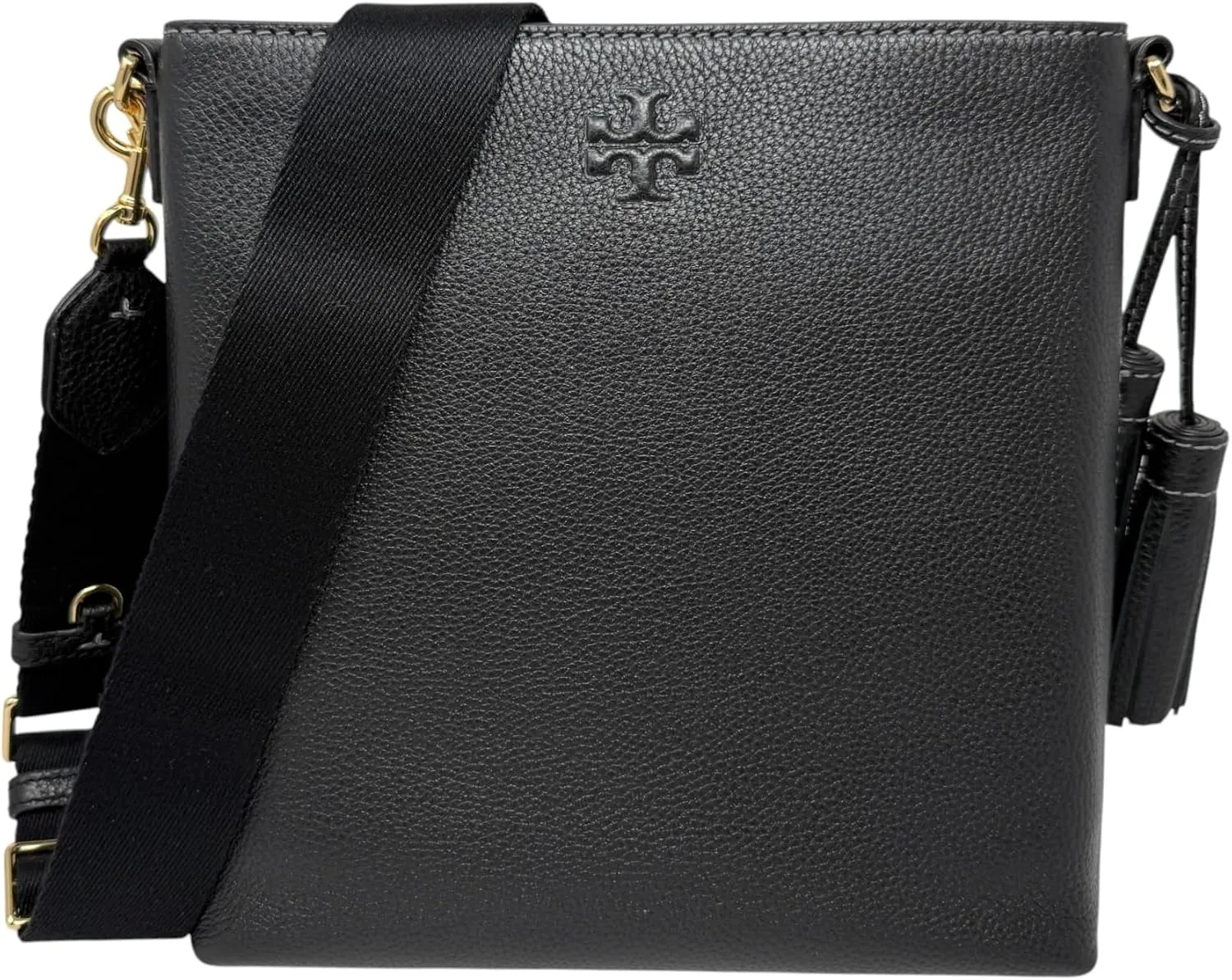 Tory Burch Women's 15630 Thea Swingpack Pebbled Leather Crossbody Shoulder Bag, (Black)