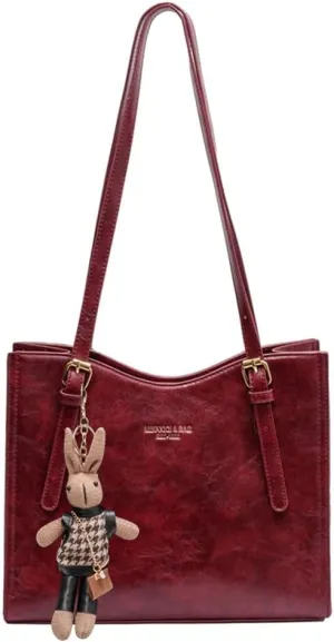 Tote Bag For Women Retro Shoulder Bags Cute Pu Leather Designer Handbags Adjustable Strap Large Capacity Fashion Work
