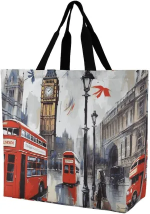 Tote Bag for Women Shoulder Bag London Handbags for Travel Work Beach Bag