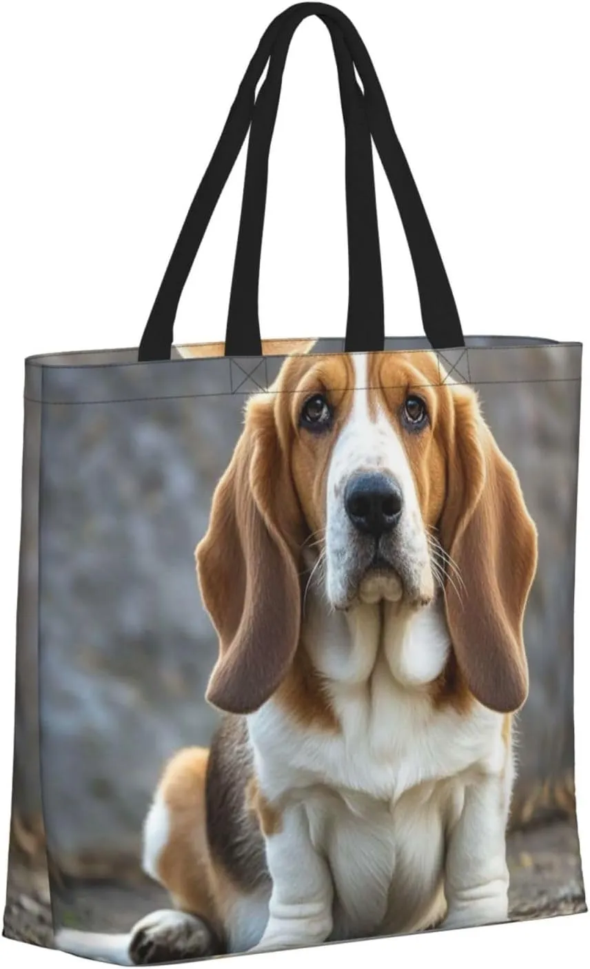 Tote Bag Large Capacity Grocery Bag With Zipper Bird standing on pig's head Shopping Bag Shoulder Bag for Women