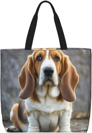 Tote Bag Large Capacity Grocery Bag With Zipper Bird standing on pig's head Shopping Bag Shoulder Bag for Women