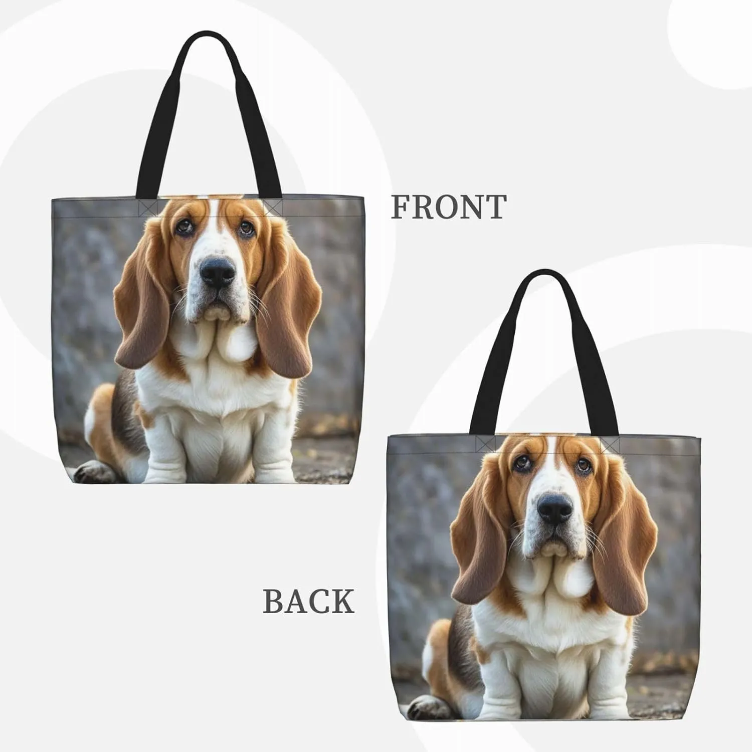 Tote Bag Large Capacity Grocery Bag With Zipper Bird standing on pig's head Shopping Bag Shoulder Bag for Women