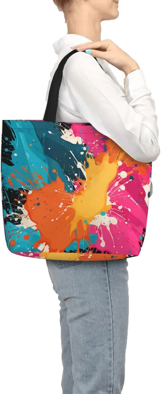 Tote Bag Large Capacity Grocery Bag With Zipper Complex geometric designs Shopping Bag Shoulder Bag for Women