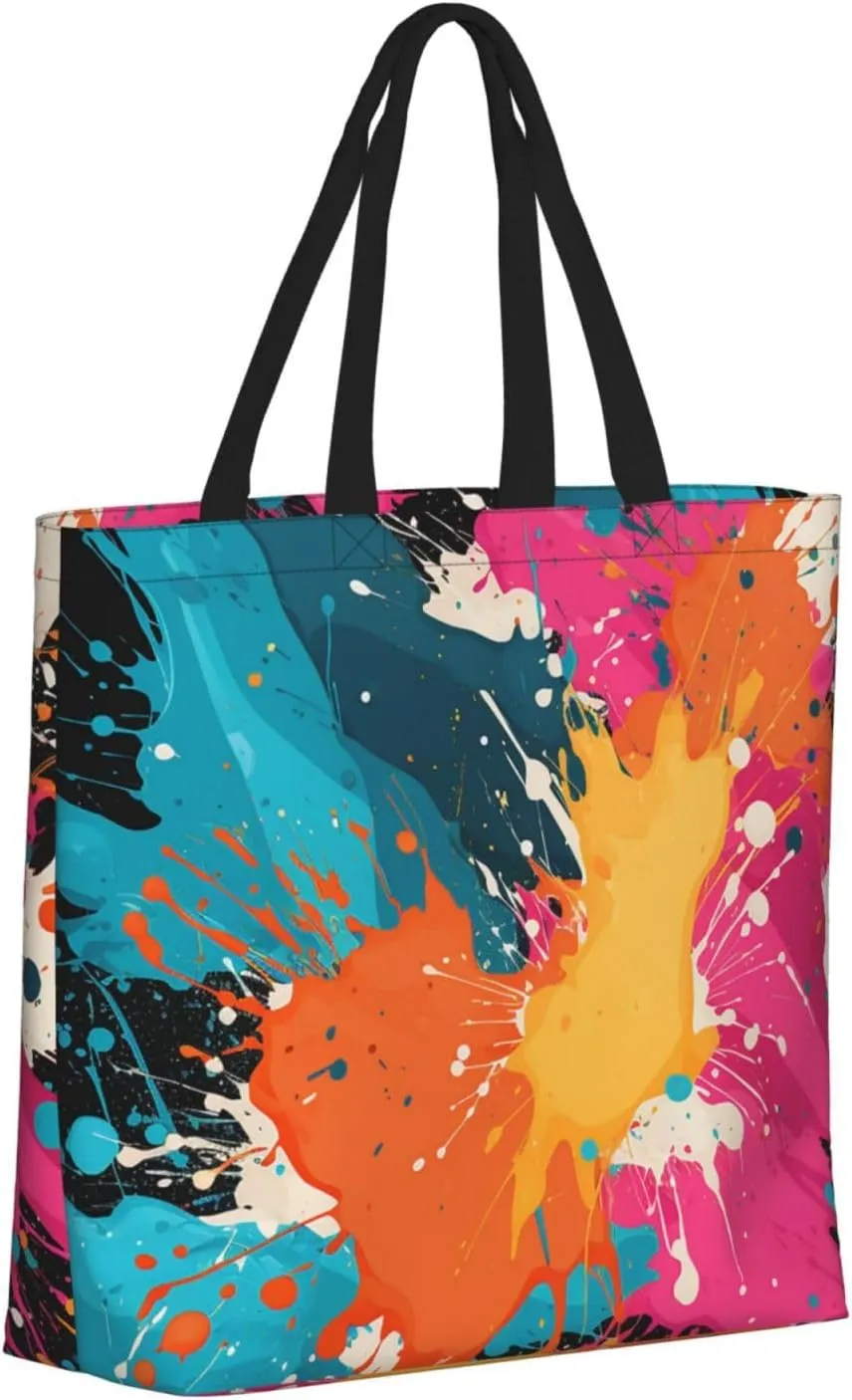 Tote Bag Large Capacity Grocery Bag With Zipper Complex geometric designs Shopping Bag Shoulder Bag for Women