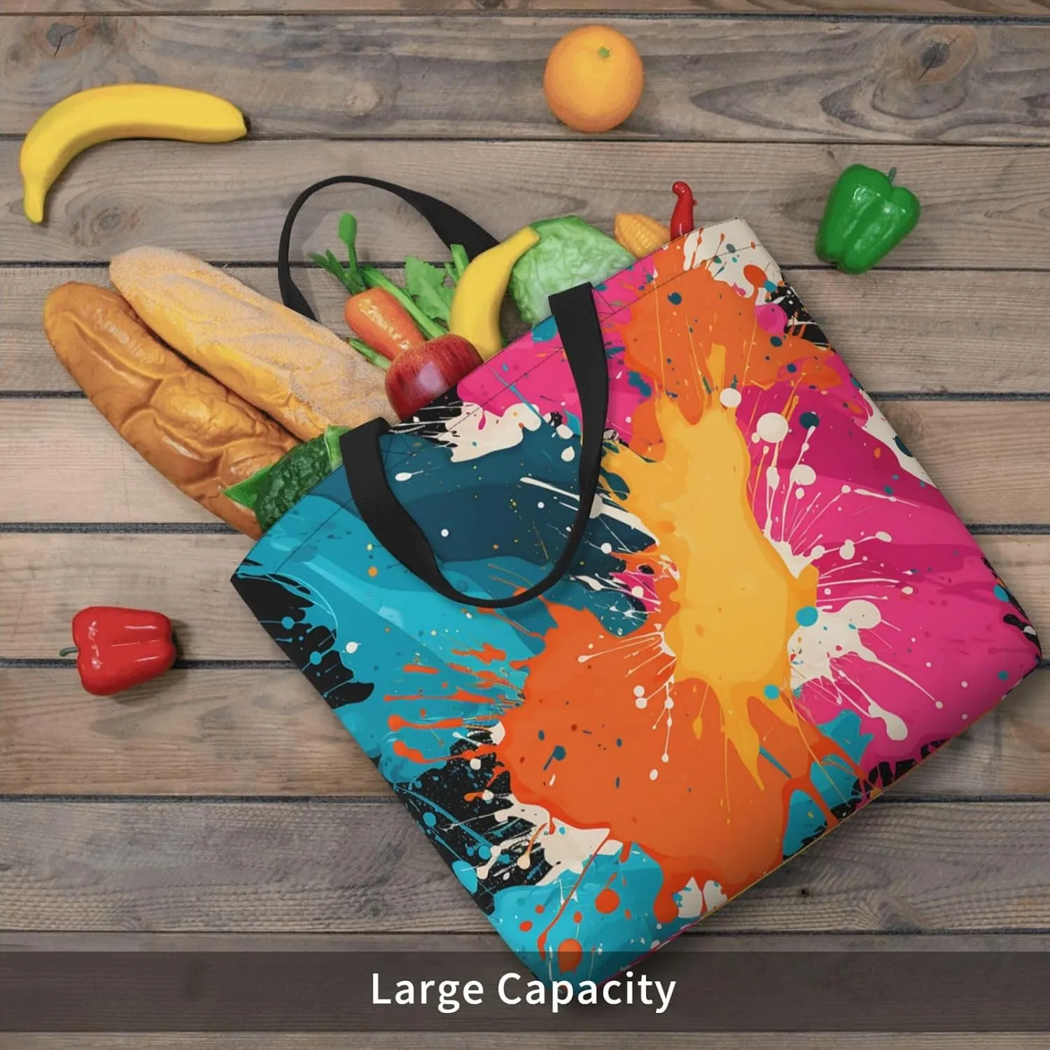 Tote Bag Large Capacity Grocery Bag With Zipper Complex geometric designs Shopping Bag Shoulder Bag for Women