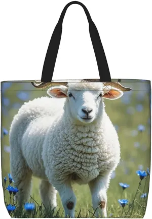 Tote Bag Large Capacity Grocery Bag With Zipper Sloth Sunflower Shopping Bag Shoulder Bag for Women