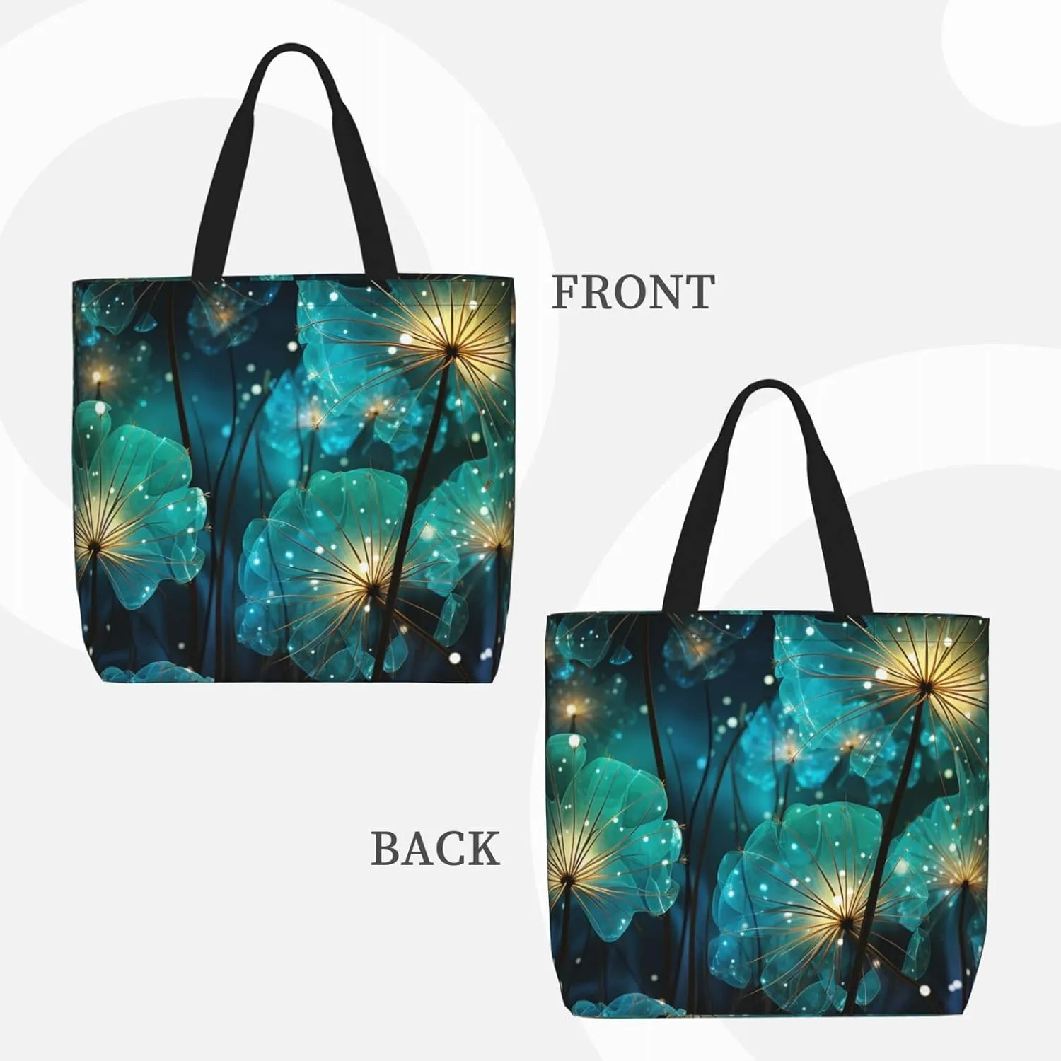 Tote Bag Large Capacity Grocery Bag With Zipper Wolf in Winter Shopping Bag Shoulder Bag for Women