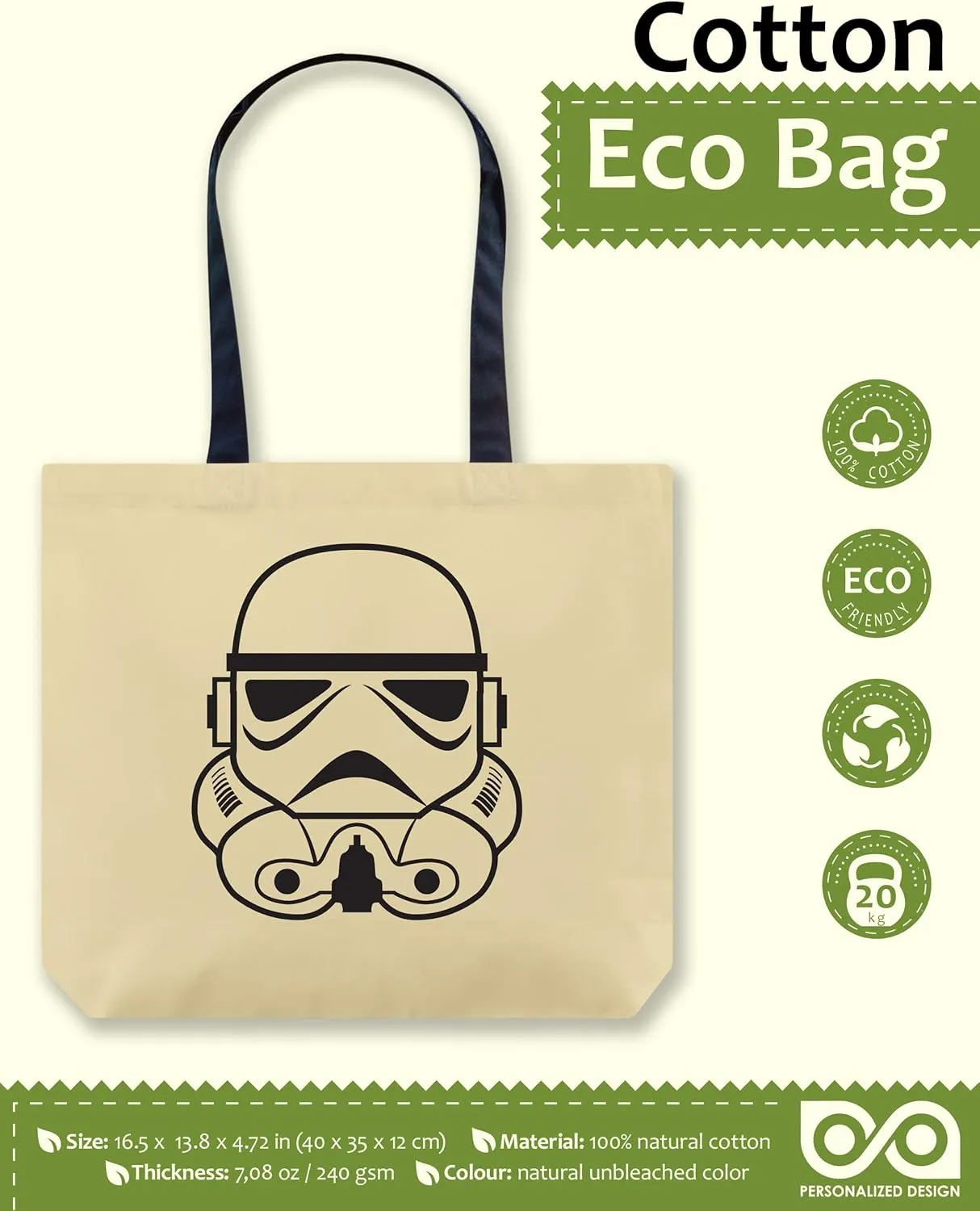 Tote Bag Star Wars: Stormtrooper - Halloween Trick-or-Treat Bucket - Reusable Shopping Handbag