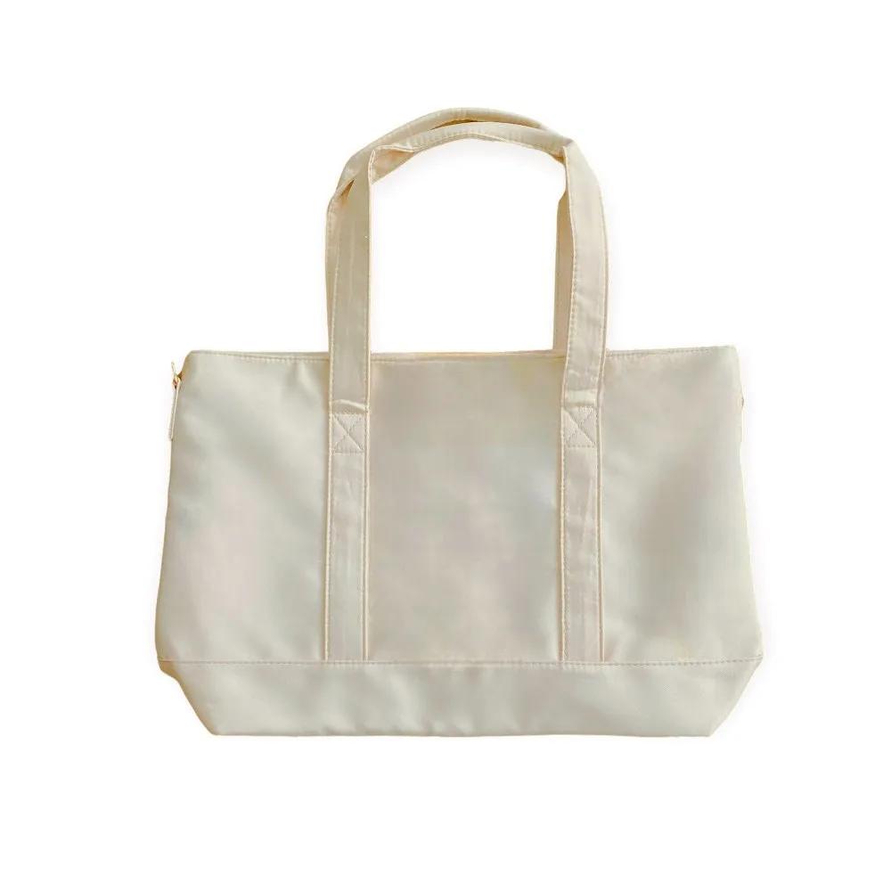 Tote Bag with Letter Customization Nylon Tote Bag DIY Customizable Glitter Varsity Letter Patches Travel Bag Bridesmaid Teacher gift, mom