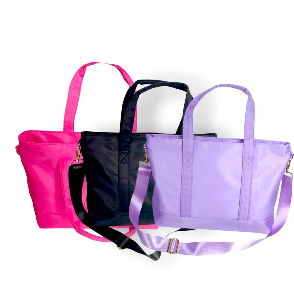 Tote Bag with Letter Customization Nylon Tote Bag DIY Customizable Glitter Varsity Letter Patches Travel Bag Bridesmaid Teacher gift, mom