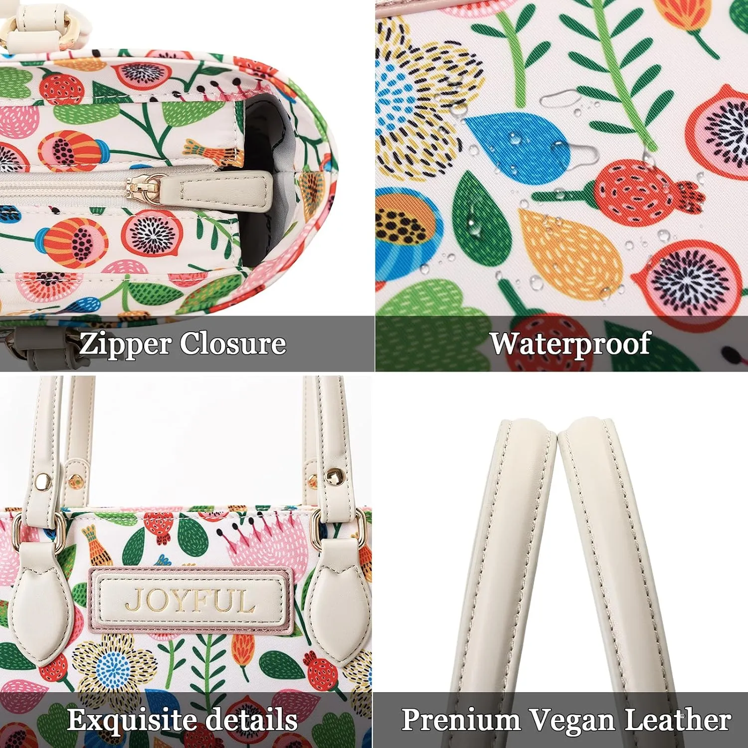 Tote bags for women, tote purse, nylon tote bag, with zipper and pockets, waterproof, lightweight