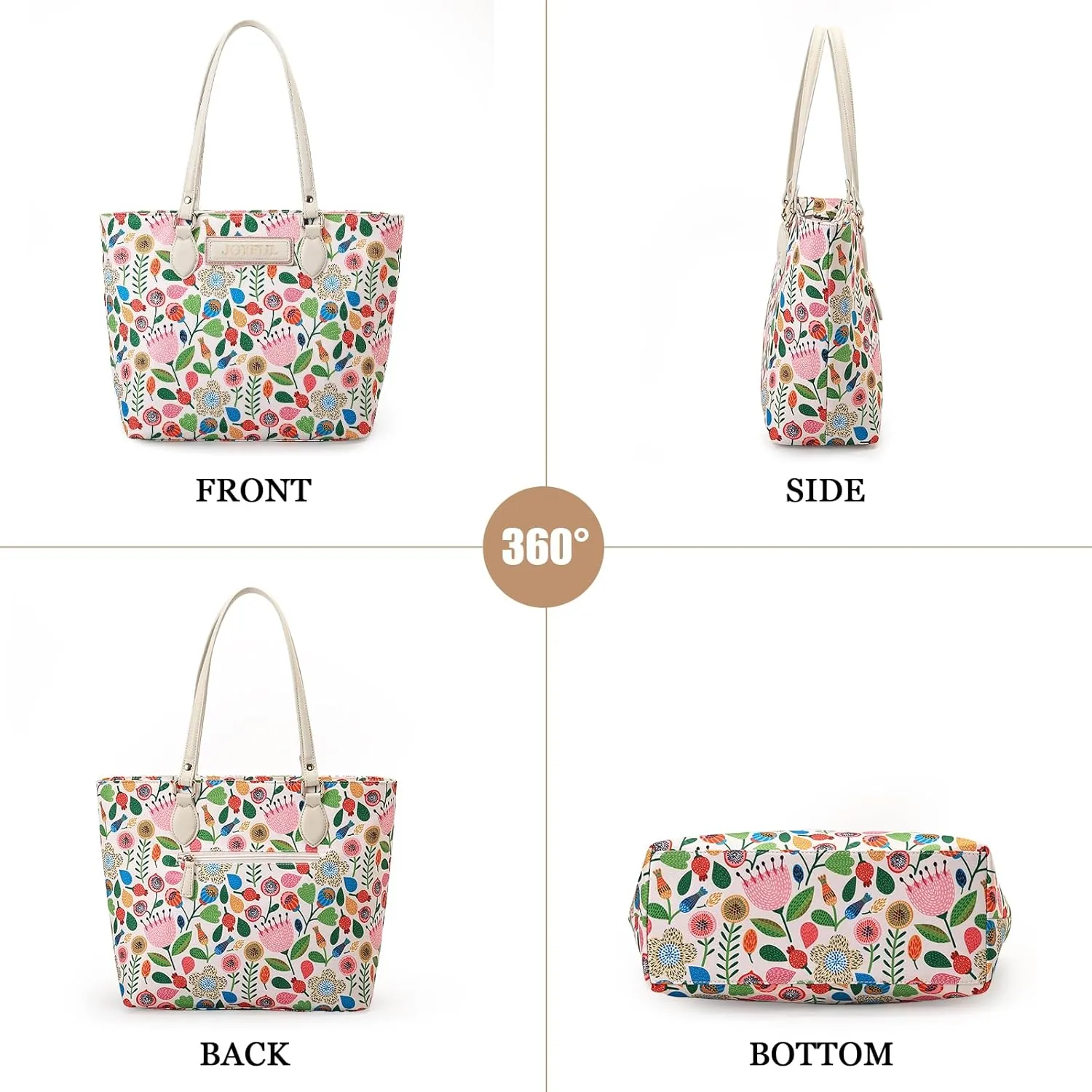 Tote bags for women, tote purse, nylon tote bag, with zipper and pockets, waterproof, lightweight