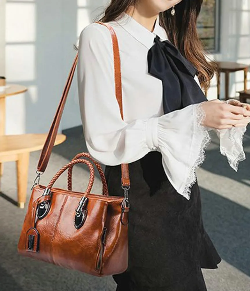 Tote Handbag Crossbody Bag for Women PU Leather Purse Shoulder Bags Top Handle Satchel Shopping Work 2025