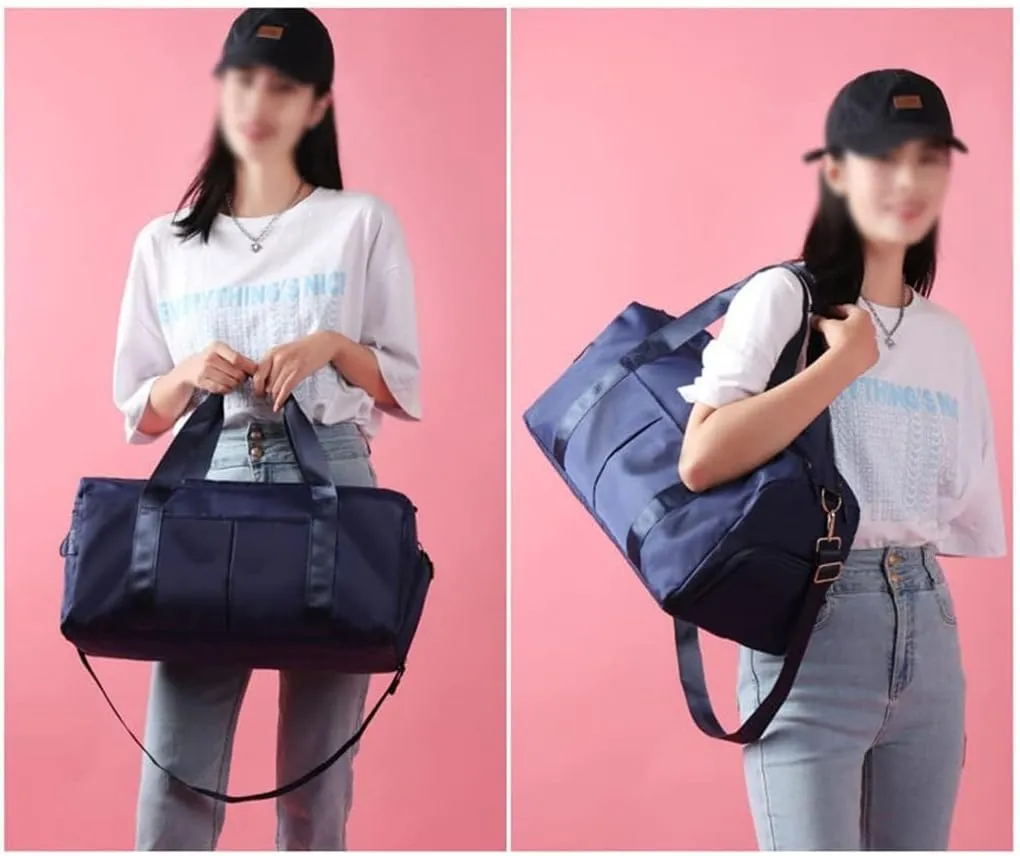 Travel Handbag Outdoor Waterproof Nylon Sports Gym Bags Men Women Training Fitness Yoga Mat Sport Bag(D)