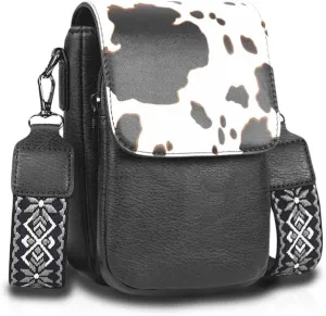 Trendy Small Crossbody Bag for Women Leather Cell Phone Purse with Triple Compartments & Card Slots, Lightweight Shoulder Bag