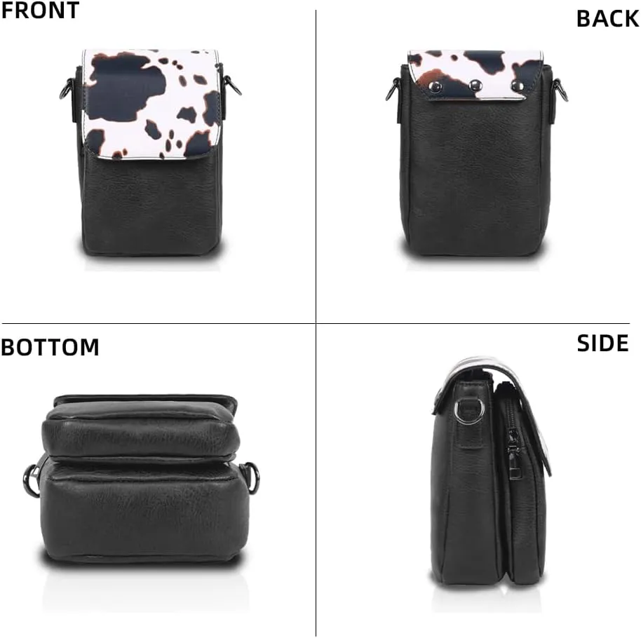 Trendy Small Crossbody Bag for Women Leather Cell Phone Purse with Triple Compartments & Card Slots, Lightweight Shoulder Bag