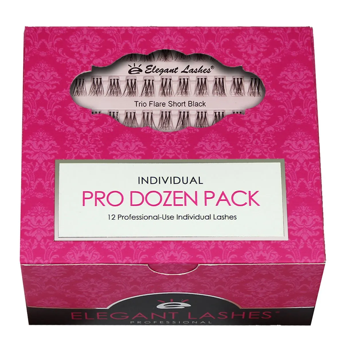 Trio Flare - SHORT Black Individual Lashes (Pro Dozen Pack - 12 Trays)