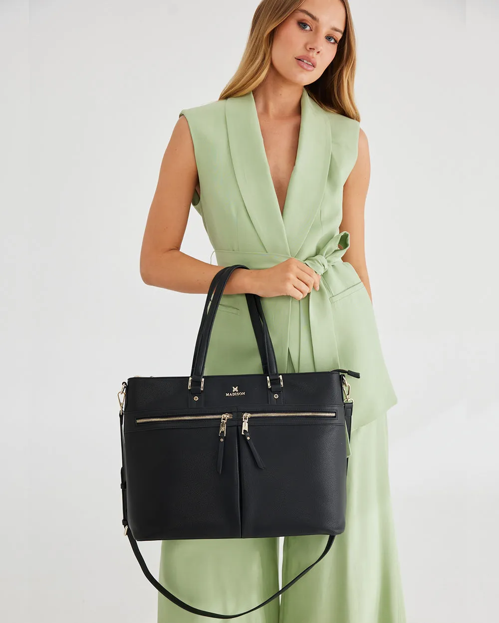 Trish Laptop Tote Work Bag with Crossbody Strap