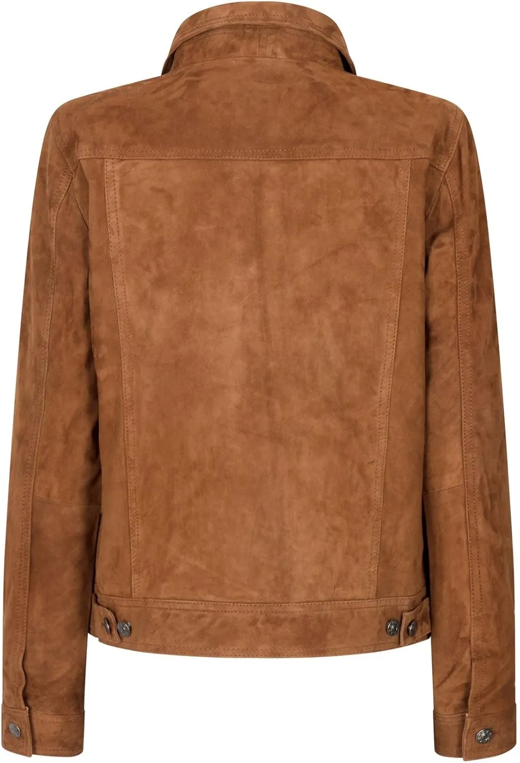 TruClothing Womens Suede Vintage Retro Jeans Jacket Real Leather Short Biker Grease 1980s Classic