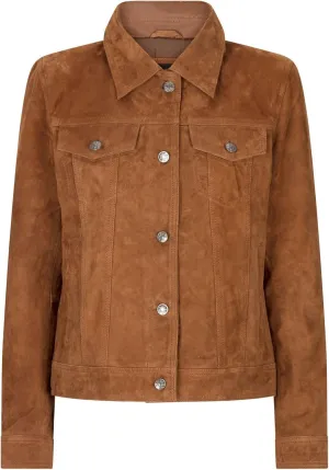 TruClothing Womens Suede Vintage Retro Jeans Jacket Real Leather Short Biker Grease 1980s Classic