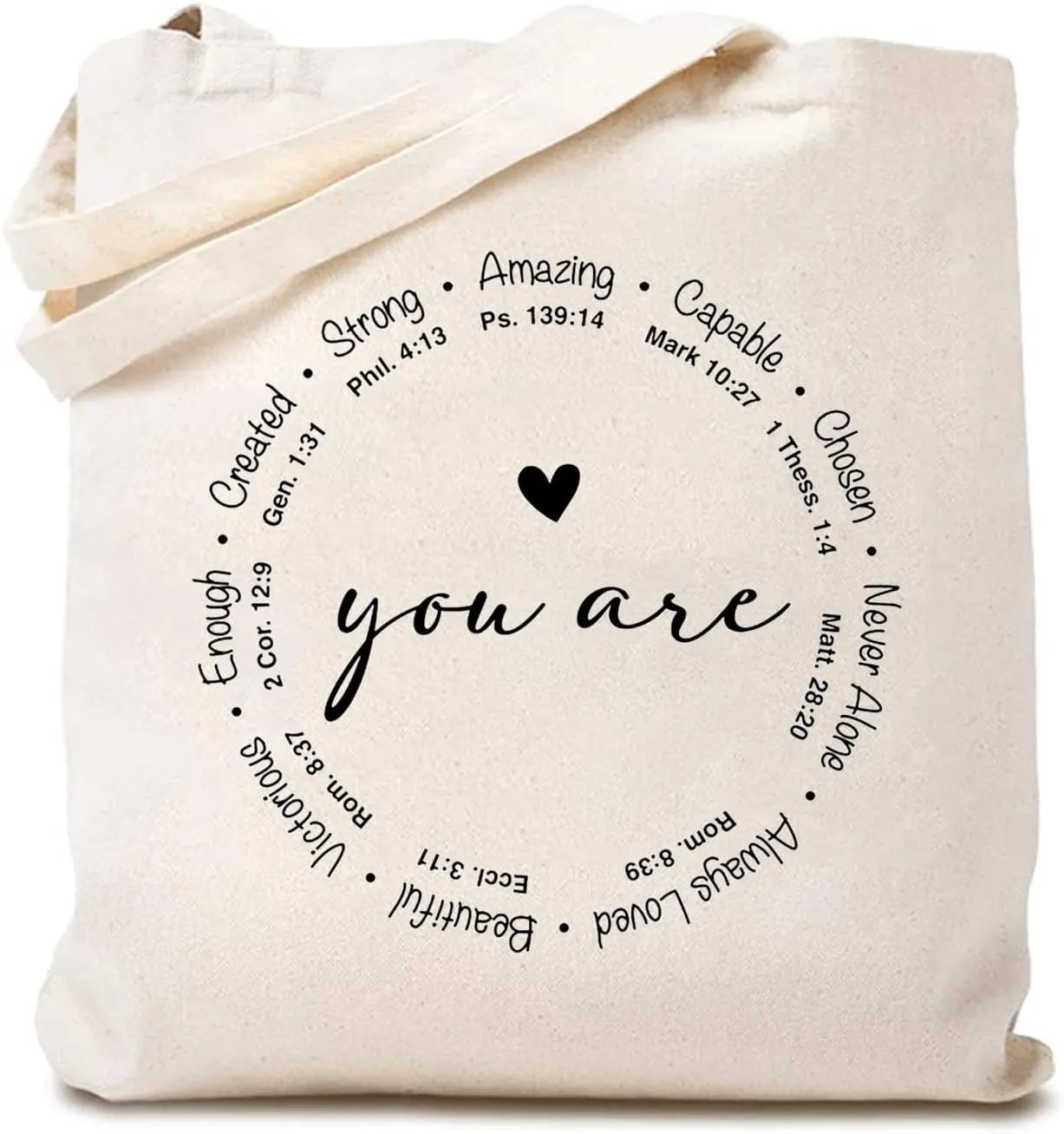 TSIIUO Women's You are Inspiration Canvas Tote Bag Funny Bible Verse Cute Graphic Reusable Shopping Canvas Bag