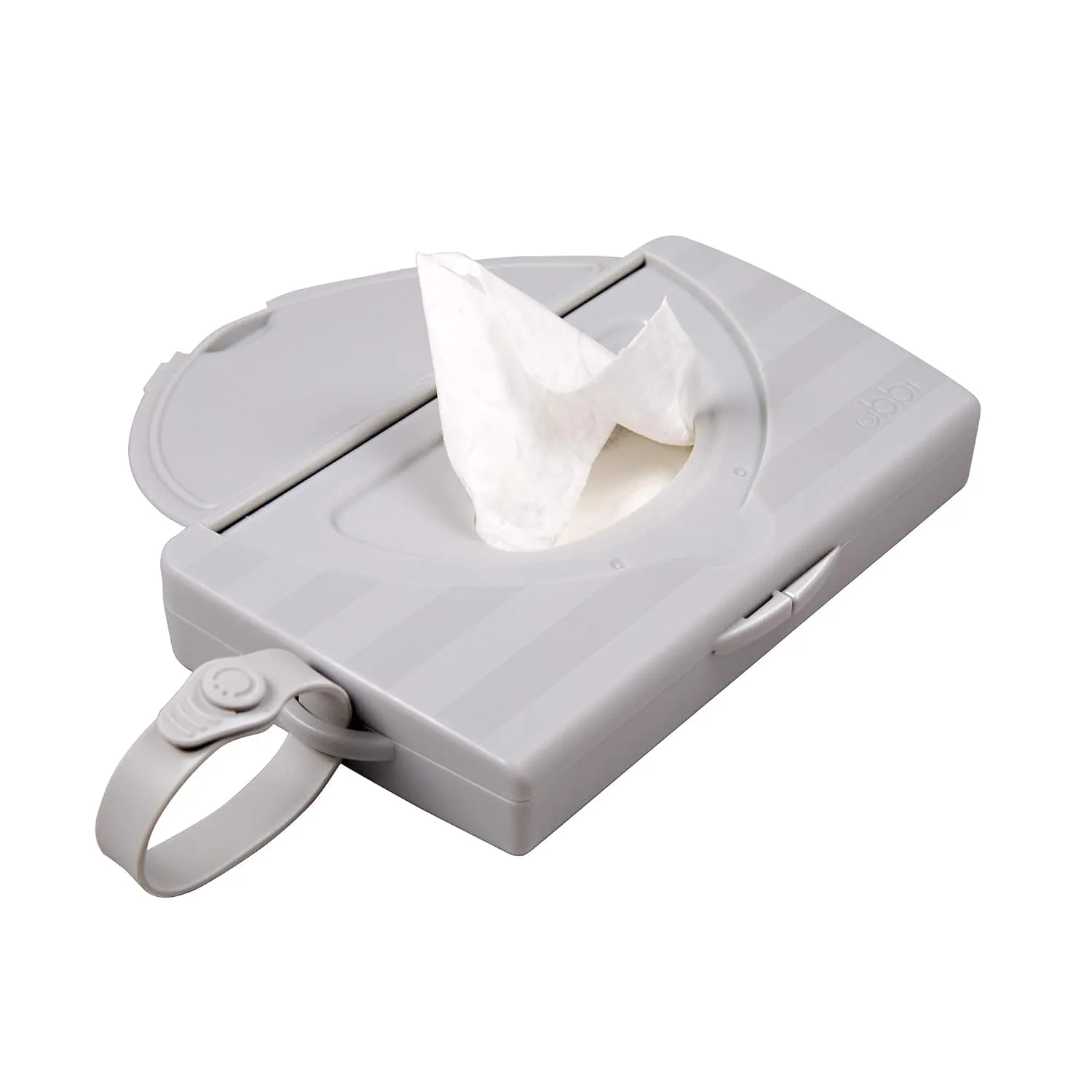 Ubbi On-the-Go Baby Wipes Dispenser, Portable Wipes Container for Travel, Diaper Bag Accessory Must Have for Newborns, Reusable Wipes Holder, Gray, Set of 2