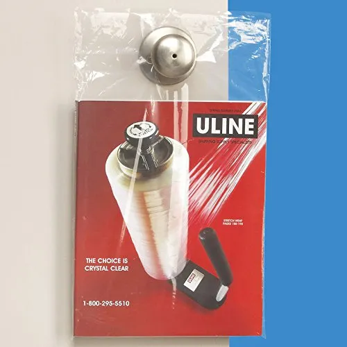 Uline 9" x 14" 1.5 mil Clear Doorknob Bags, Box of 1,000, Literature Drop Bags (S-2177C)