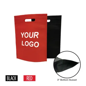 Ultrasonic Non-woven Shopping Bags Die Cut Handle 9"W x 3"D x 12"H - 80gsm