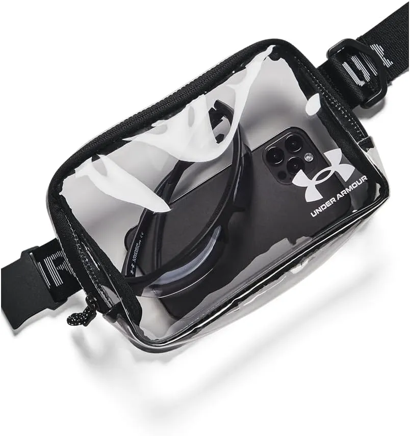 Under Armour Unisex-Adult Loudon Clear Crossbody Waist Bag, (960) Clear/Black/White, One Size Fits Most