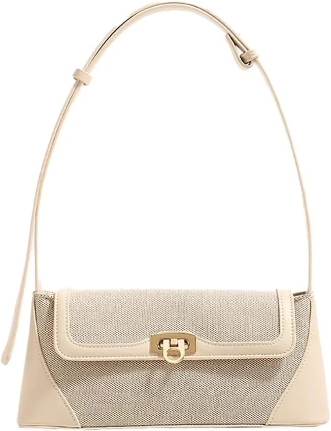Unique Two-Tone Shoulder Bag – Vintage-Inspired Crossbody Purse Women, Retro Chic Office Commute Bag