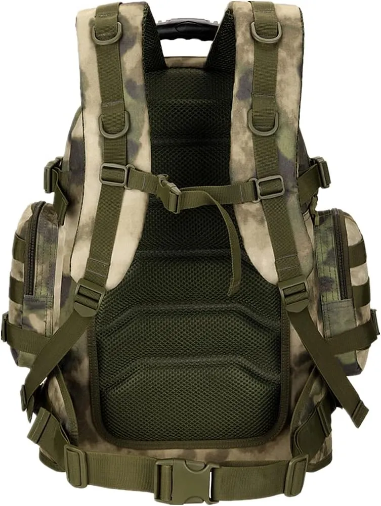 UNISTRENGH 40 Litre Tactical Backpack Multifunctional Outdoor Trekking Daypack Duffle Bag Urban Backpacking (Green Ruin Camo)
