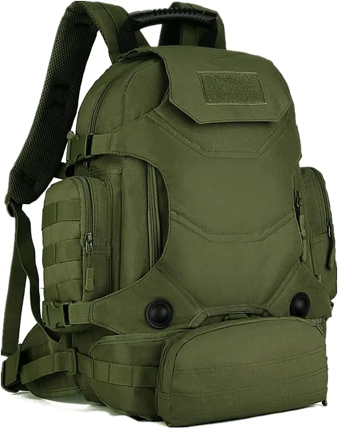 UNISTRENGH 40 Litre Tactical Backpack Multifunctional Trekking Rucksacks Outdoor Daypack Duffle Bag Urban Backpacking (Military Green)