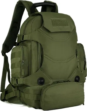 UNISTRENGH 40 Litre Tactical Backpack Multifunctional Trekking Rucksacks Outdoor Daypack Duffle Bag Urban Backpacking (Military Green)