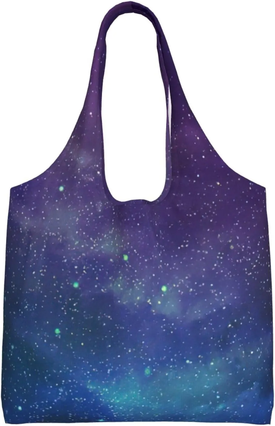 Universe with Stars Galaxy Interstellar Print Stylish and Spacious Single Shoulder Commuting Canvas Tote Bag for Work Travel