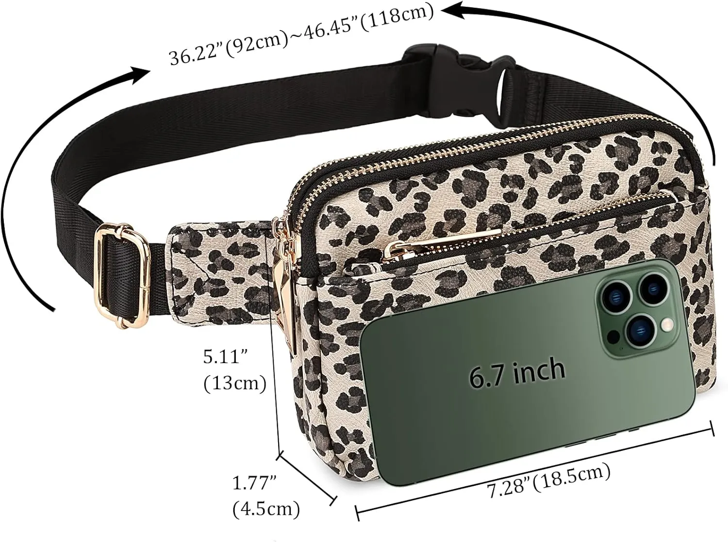 Uromee Fanny Packs for Women Crossbody Belt Bag Nylon Fashion Mini Waist Bag Everywhere Travel Hiking Running Adjustable Strap