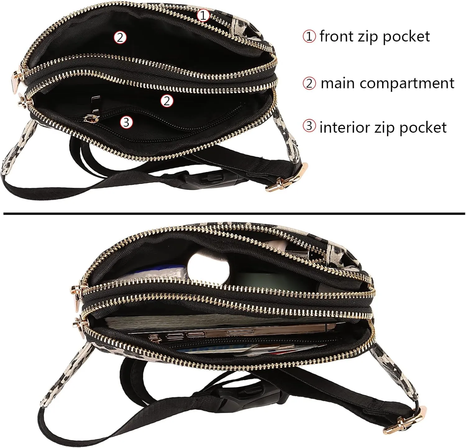 Uromee Fanny Packs for Women Crossbody Belt Bag Nylon Fashion Mini Waist Bag Everywhere Travel Hiking Running Adjustable Strap