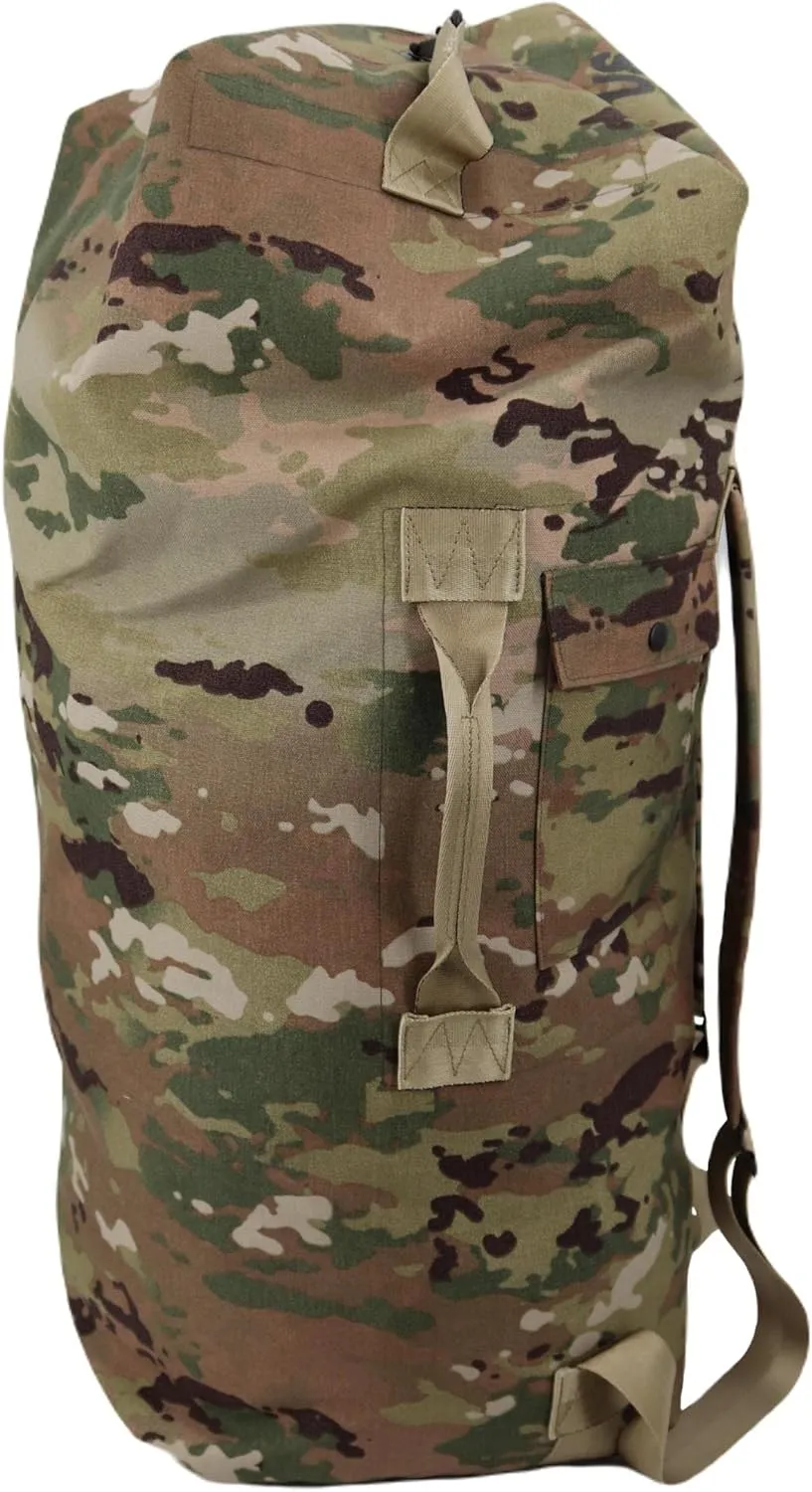 US Army GI Genuine Military Issue Duffle Bag, Cordura Nylon, 2 Carrying Straps, Backpack Sea Bag Bug out Bag, OCP Scorpion