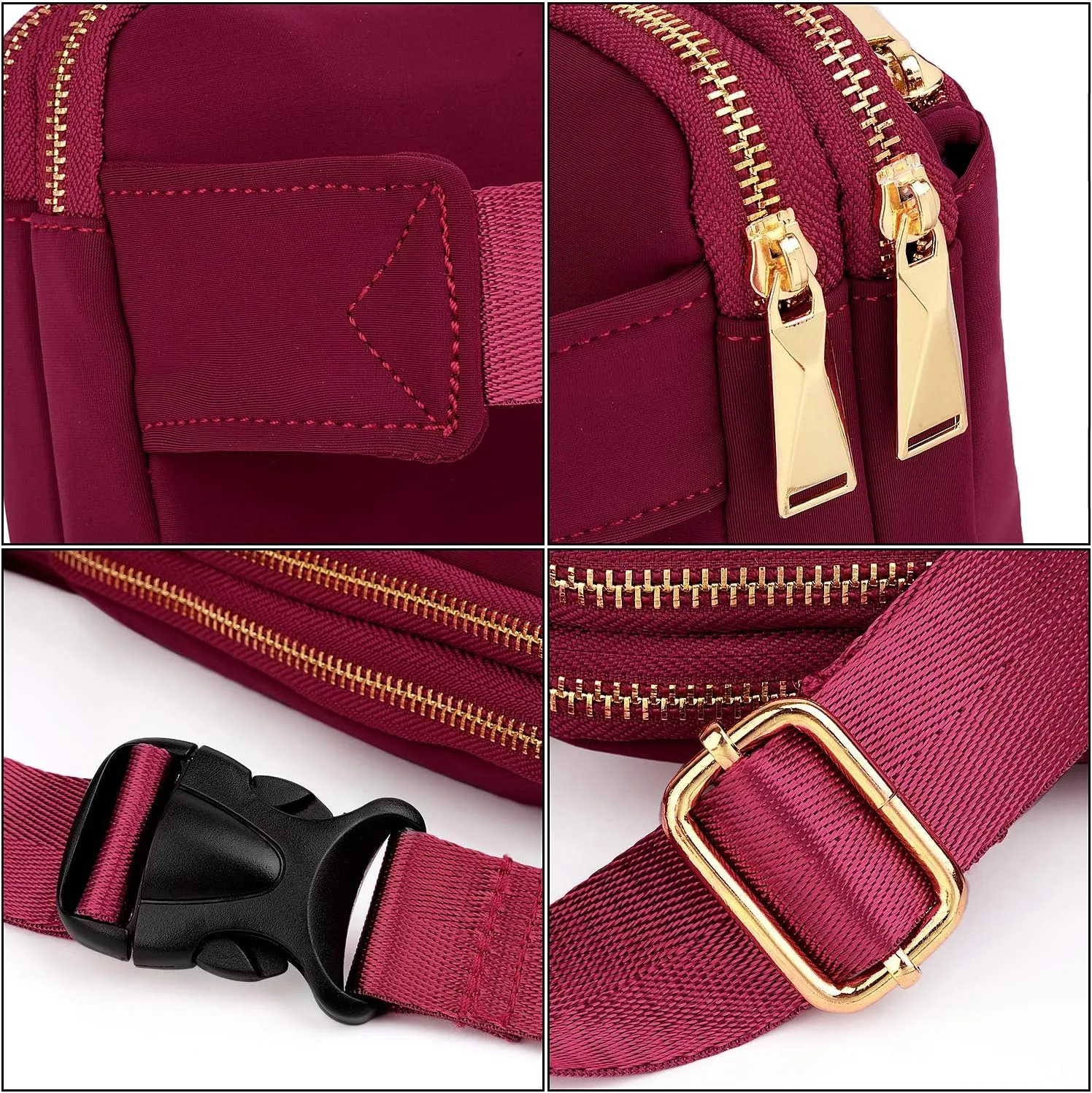 UTO Fanny Pack for Women Crossbody Trendy Fashion Belt Purse Chest Waist Hip Bumbag for Outdoor Shopping Travel Hiking