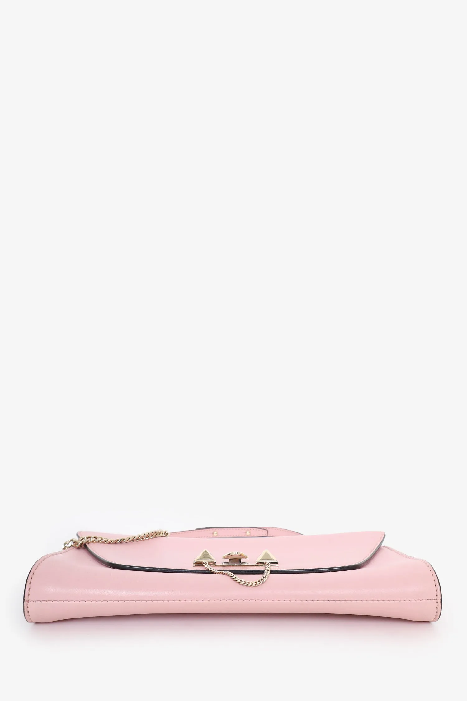 Valentino Pink Leather Small Demilune Crossbody Bag