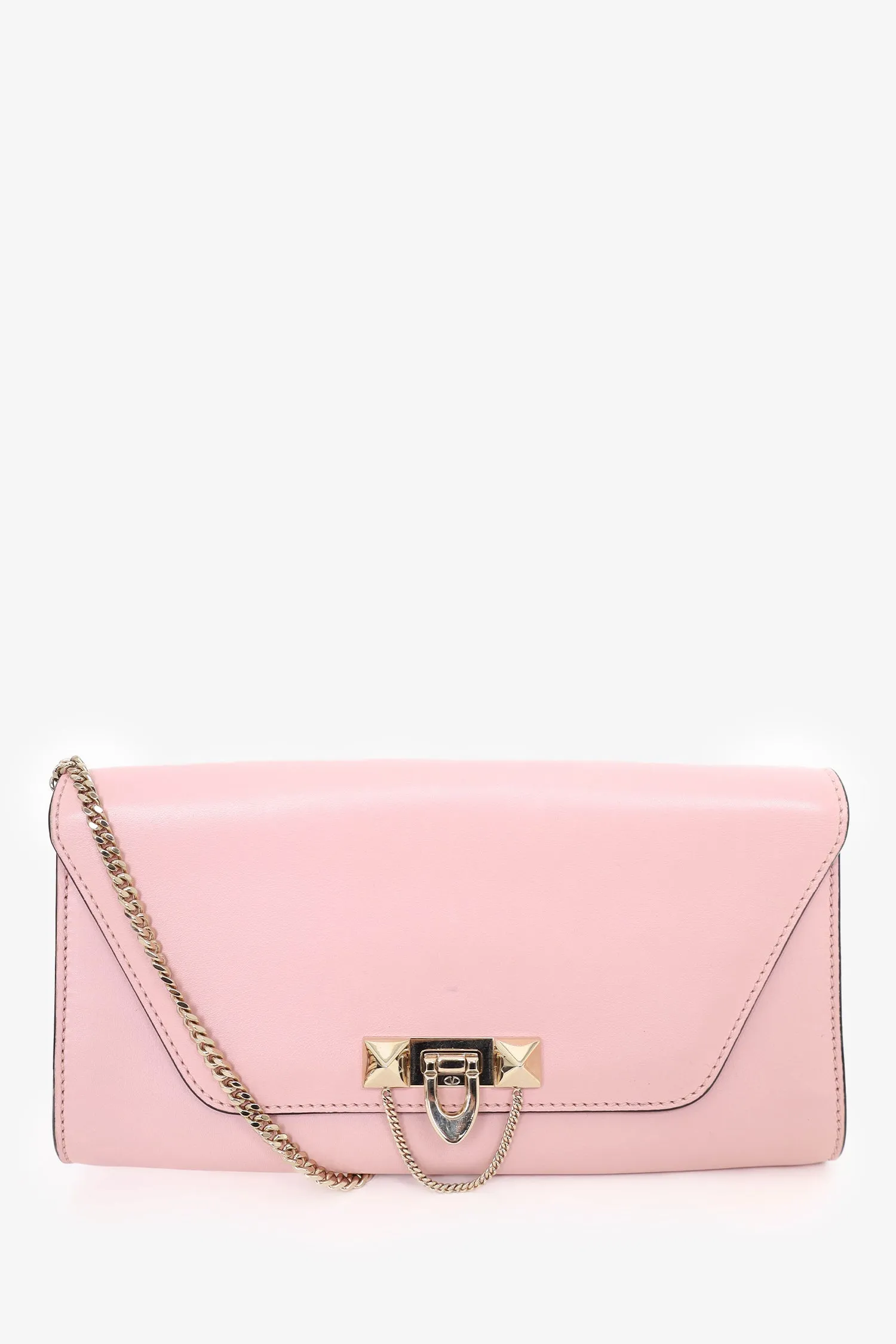 Valentino Pink Leather Small Demilune Crossbody Bag