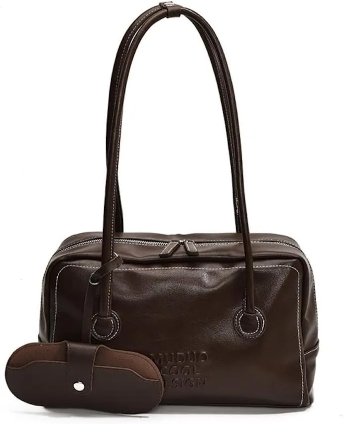 Vegan Leather Tote Bag for Women Vintage Briefcase Bag Leather Shoulder Bags Handbag Work Travel Essentials