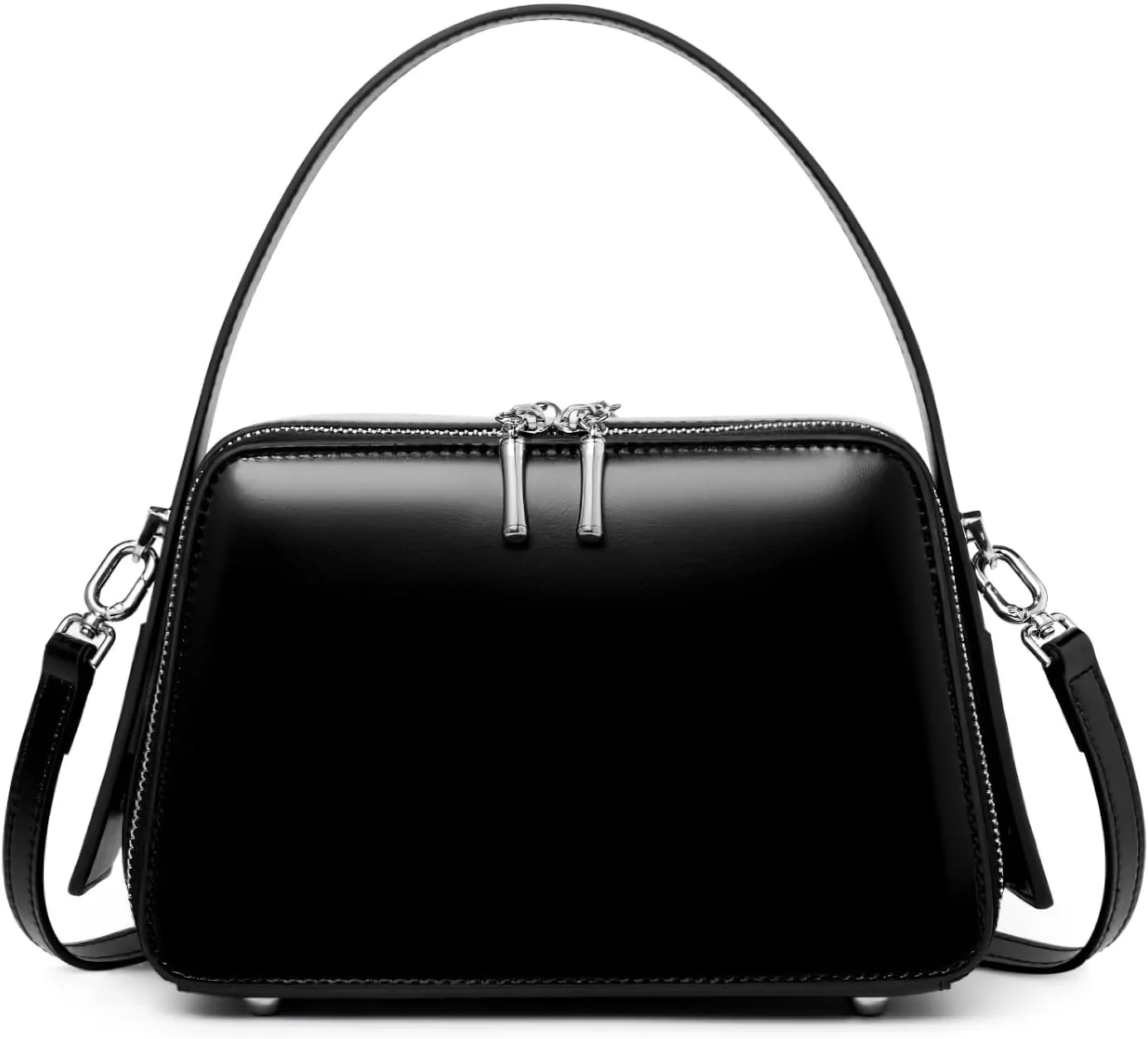 Vegan Leather Tote for Women - Convertible Crossbody Purse with Zippered Closure, Structured Shoulder Bag