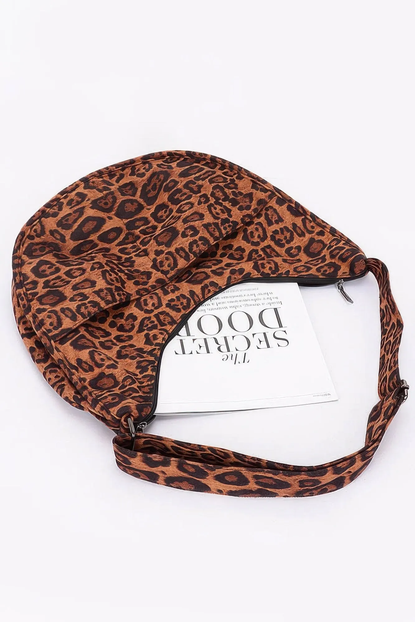 Vegan Suede Double Pockets Crossbody Bag