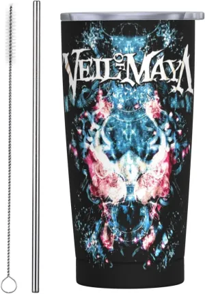 Veil Of Musics Maya Stainless Steel Insulated Car Sippy Cup With Lid Travel Mug for Cold Hot 20 oz